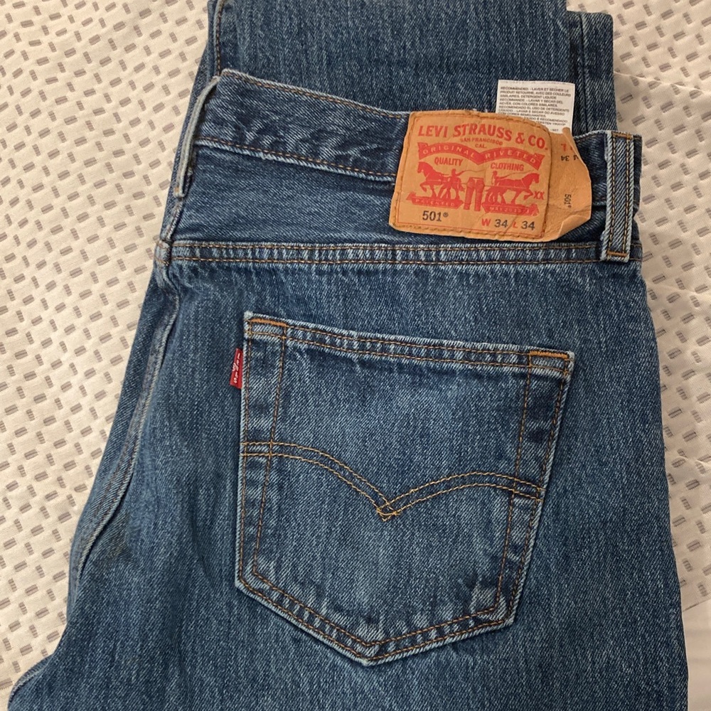 Levi's Classic Straight Blue Jeans 501 34x34